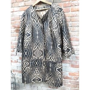 H&M Black and Tan Patterned Trench Coat